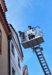 Had vylekal obyvatele domu, na pomoc přijeli hasiči. Ti také pomohli zaseklému holubovi v okapu