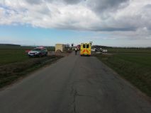 Trať č. 016 ve směru Moravany - Chrudim je uzavřena, v obci Moravany se srazila dodávka s vlakem