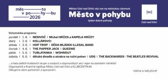 Město v pohybu v Ústí nad Orlicí přinese týden dobré pohody a také pestrý program pro všechny generace