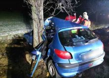 Řidička to z dosud nezjištěných příčin napálila do stromu, museli ji z auta vyprošťovat