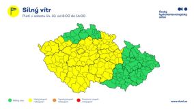 Opět padaly teplotní rekordy. Babí léto ale utne studená fronta. Přinese ji silný vítr