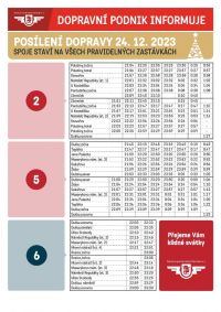 Chcete na Štědrý den večer vyrazit do města, můžete i autobusem