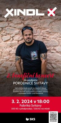 Druhý benefiční koncert pro Svitavskou nemocnici. Protagonista akce Xindl X věnuje svůj honorář porodnici