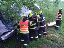 Ranní nehoda v obci Šedivec - pro ženu letěl vrtulník