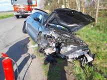 U několika dopravních nehod a také popadaných stromů zasahovali hasiči od sobotního večera