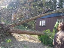 Obrazem: Vítr porážel stromy, ničil střechy a muchlal dětem draky