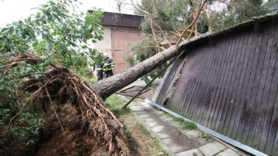 VIDEO: V Ústí nad Orlicí bouře vyvracela stromy a páchala i další škody