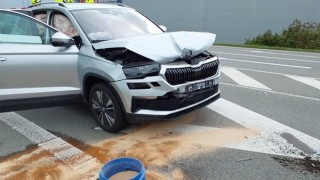 nehoda na silnici č. 35 ve směru z Vysokého Mýta na Litomyšl, foto HZS Pardubický kraj