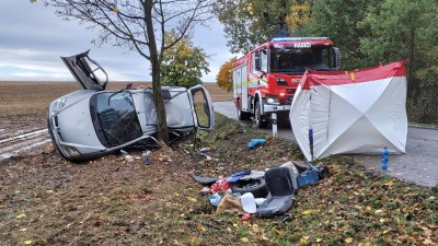 Tragická nehoda, při které zemřel spolujezdec a řidič skončil v nemocnici, se stala na silnici v Tisové. Auto skončilo na boku, střechou ke stromu