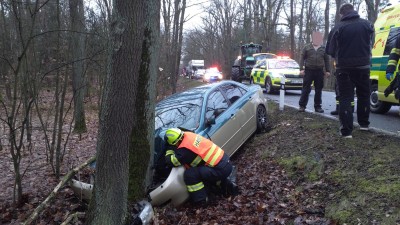 Pondělní nehody: Auto srazilo ženu, další to napálilo do stromu a třetí se o strom opřelo, skončilo v příkopu