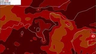 Maximální teploty v neděli odpoledne pohledem modelu ECMWF. Zdroj: ČHMÚ