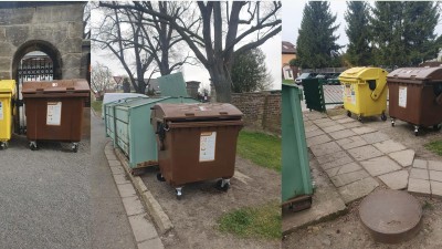 Kontejnery na bioodpad jsou nově um&iacute;stěny na někter&yacute;ch hřbitovech v Chrudimi