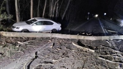 U několika dopravních nehod a také popadaných stromů zasahovali hasiči od sobotního večera
