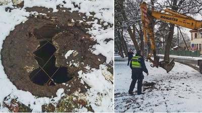 Kanál u školky neměl víko, zjistili strážníci, pomohli pracovníci z nedaleké stavby