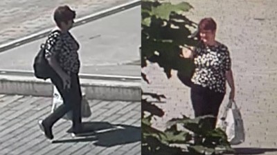 Žena na fotografii může policistům pomoci objasnit trestný čin zatajení nálezu kabelky. Poznáte-li ji, volejte 158