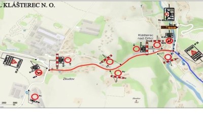 Pozor na dopravní omezení v Kláštěrci nad Orlicí - ze Zbudova se do centra Klášterce nedostanete